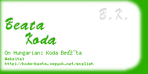 beata koda business card